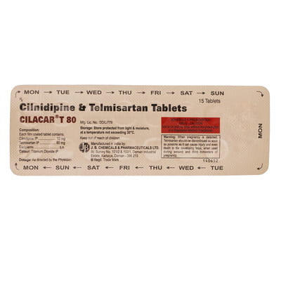 Cilacar T 80mg Strip Of 15 Tablets