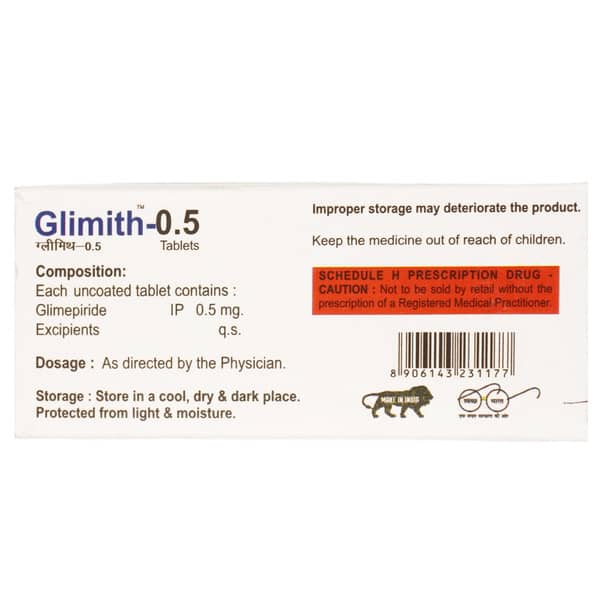 Glimith 0.5Mg Strip Of 10 Tablets