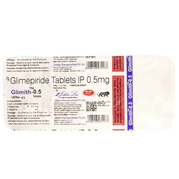 Glimith 0.5Mg Strip Of 10 Tablets