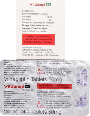 Vildanex 50mg Strip Of 15 Tablets