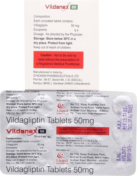 Vildanex 50mg Strip Of 15 Tablets