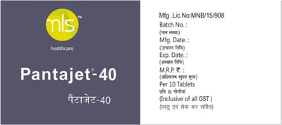 Pantajet 40mg Strip Of 10 Tablets