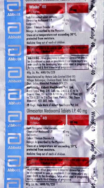 Winbp 40Mg Strip Of 15 Tablets