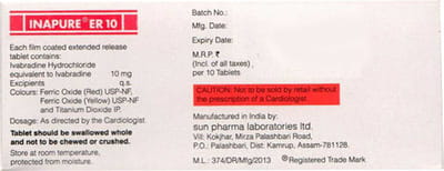 Inapure Er 10mg Strip Of 10 Tablets