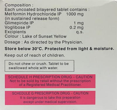 Gluconorm Vg 1mg Forte Strip Of 15 Tablets