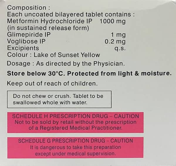 Gluconorm Vg 1mg Forte Strip Of 15 Tablets