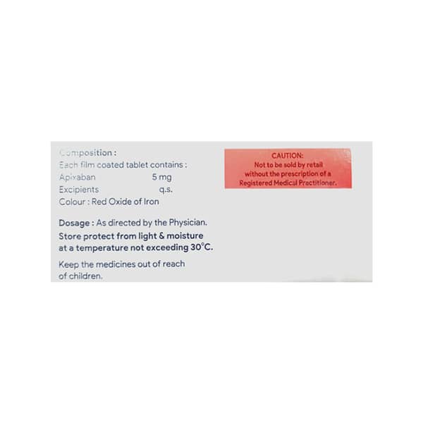 Apixagress 5mg Strip Of 10 Tablets