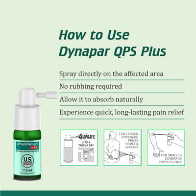 Dynapar Qps Plus Pain Relief Spray For Back | Knee | Muscle & Joint Pain - 7.5 Ml