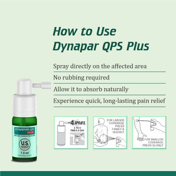 Dynapar Qps Plus Pain Relief Spray For Back | Knee | Muscle & Joint Pain - 7.5 Ml
