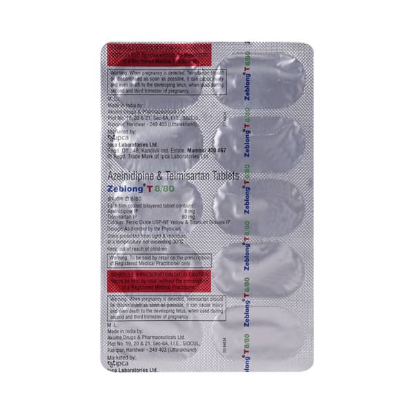 Zeblong T 8/80mg Strip Of 10 Tablets