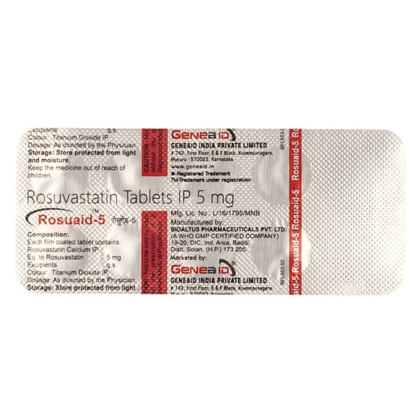 Rosuaid 5mg Strip Of 10 Tablets