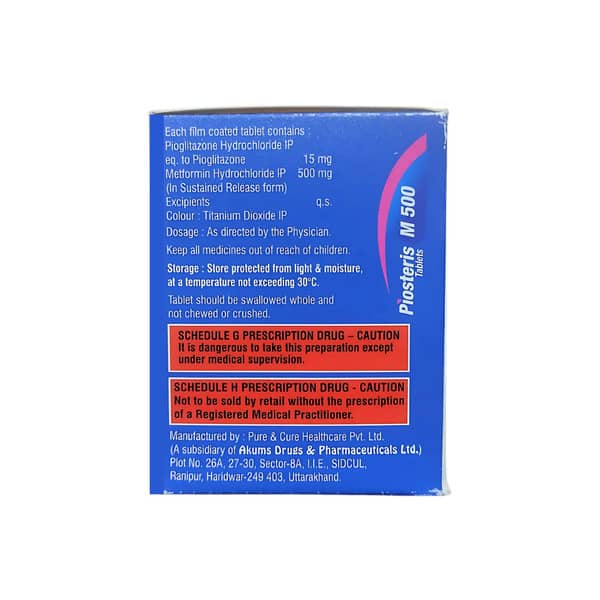 Piosteris M 15/500Mg Strip Of 10 Tablets