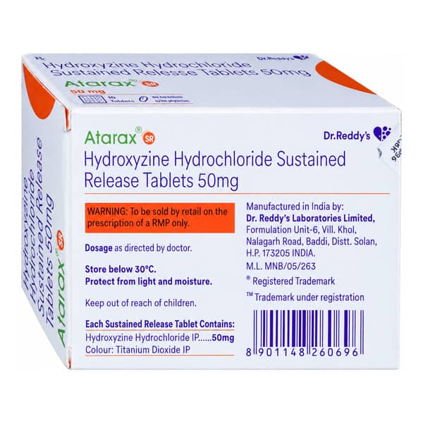 Atarax Sr 50Mg Strip Of 15 Tablets