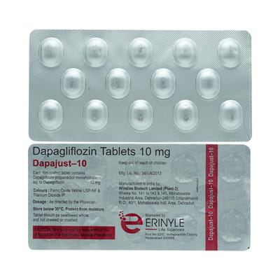 Dapajust 10mg Strip Of 10 Tablets