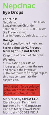 Nepcinac Bottle Of 5ml Eye Drops