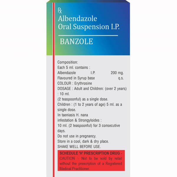 Banzole Bottle Of 10ml Suspension