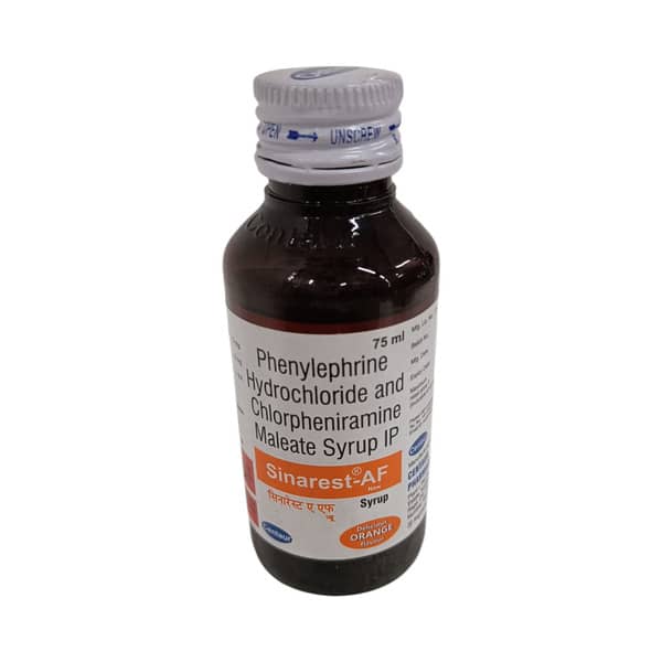 Sinarest Af New Delicious Orange Flavour Bottle Of 75ml Syrup