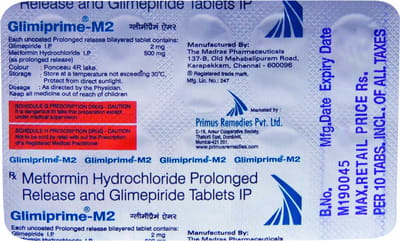 Glimiprime M 2mg Strip Of 15 Tablets
