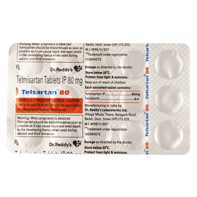 Telsartan 80 Strip Of 15 Tablets