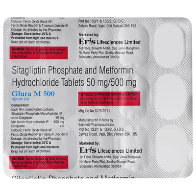 Glura M 500mg Strip Of 15 Tablets
