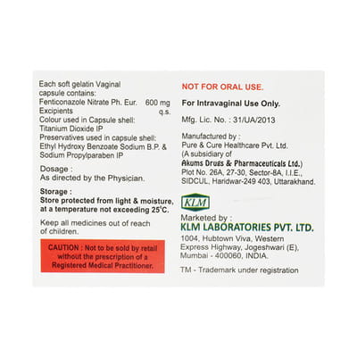 Fentispor 600mg Strip Of 1 Vaginal Capsule