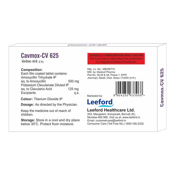Cavmox Cv 625Mg Strip Of 10 Tablets