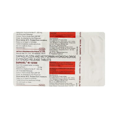 Dapavel Gm 10/1/500mg Strip Of 10 Tablets