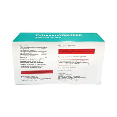 Zukanorm Dm 1000mg Strip Of 10 Tablets