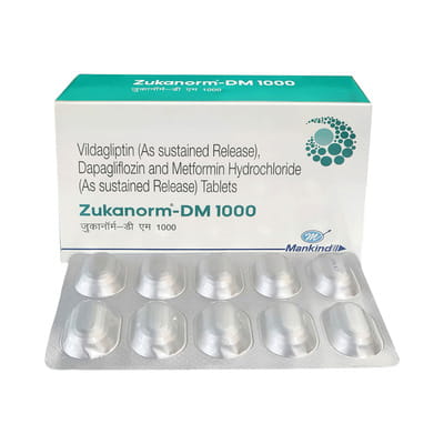 Zukanorm Dm 1000mg Strip Of 10 Tablets