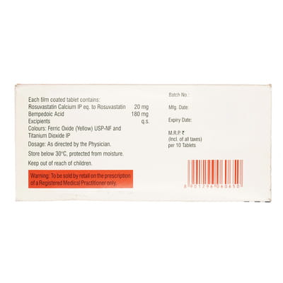 Rosuvas B 20mg Strip Of 10 Tablets