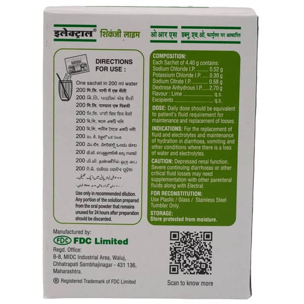 Electral Shikanji Lime Flavour Sachet Of 4.4gm Oral Powder