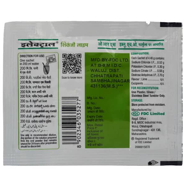 Electral Shikanji Lime Flavour Sachet Of 4.4gm Oral Powder