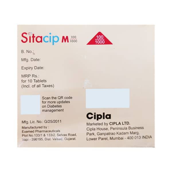 Sitacip M 100/1000mg Strip Of 10 Tablets