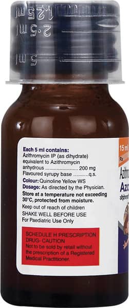 Azomycin 200mg Peppermint And Orange Flavour Bottle Of 15ml Suspension