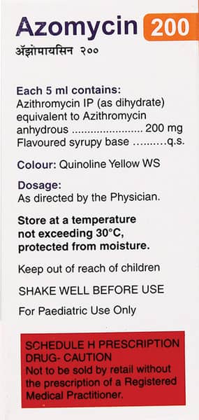 Azomycin 200mg Peppermint And Orange Flavour Bottle Of 15ml Suspension