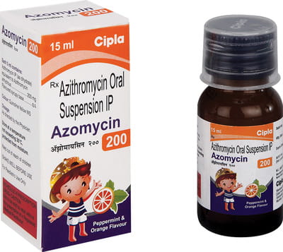 Azomycin 200mg Peppermint And Orange Flavour Bottle Of 15ml Suspension
