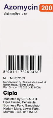 Azomycin 200mg Peppermint And Orange Flavour Bottle Of 15ml Suspension
