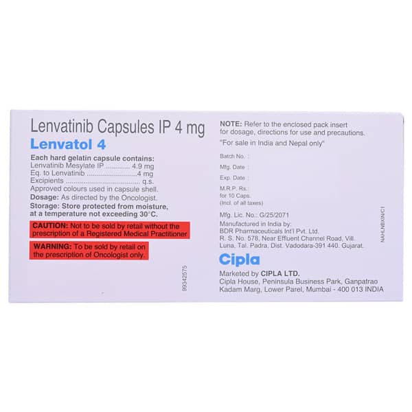 Lenvatol 4mg Strip Of 10 Capsules