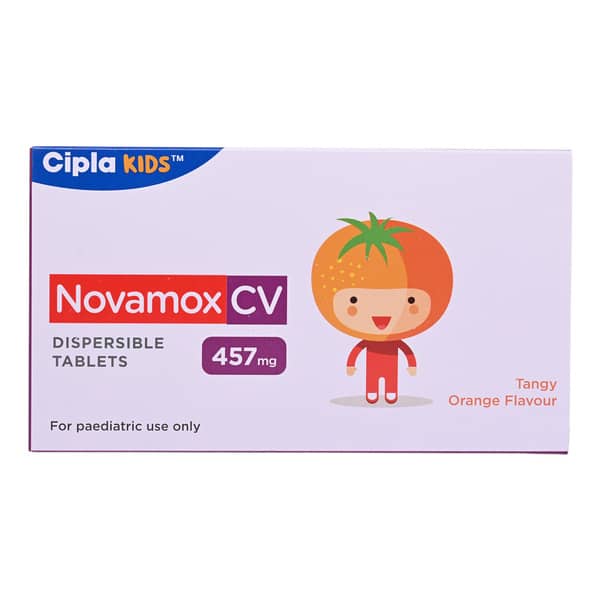 Novamox Cv 457Mg Tangy Orange Flavour Strip Of 10 Tablets