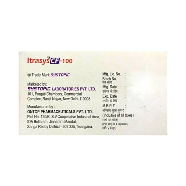 Itrasys Cf 100Mg Strip Of 4 Tablets