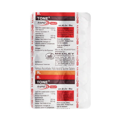 R B Tone Rapid Strip Of 10 Tablets