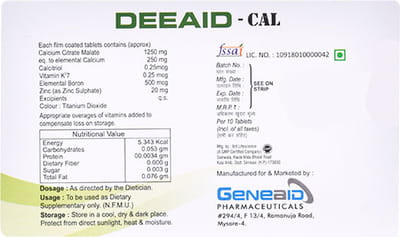 Deeaid Cal Strip Of 10 Tablets