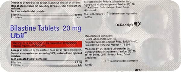 Ubil 20mg Strip Of 10 Tablets
