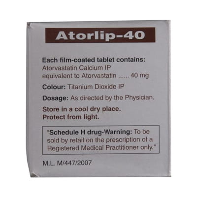 Atorlip 40 Strip Of 15 Tablets