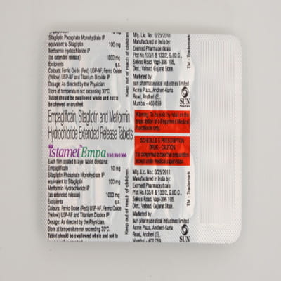 Istamet Empa 10/100/1000mg Strip Of 10 Tablets