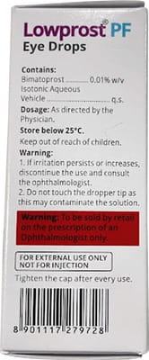New Lowprost Pf Bottle Of 5ml Eye Drops