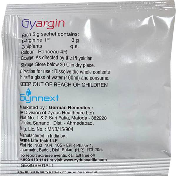 Gyargin Strawberry Flavour Sugar Free Sachet Of 5gm Granules