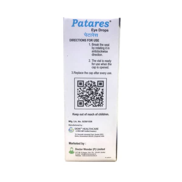 Patares Bottle Of 5Ml Eye Drops