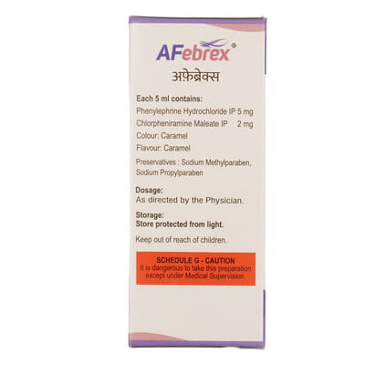 Afebrex Bottle Of 60ml Syrup