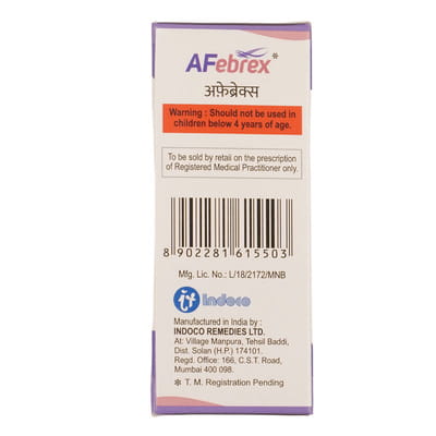 Afebrex Bottle Of 60ml Syrup